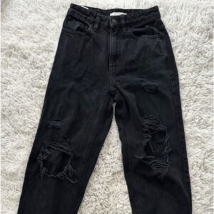 Pacsun Black Denim Distressed Jeans Size 23